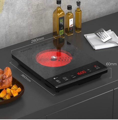 Karinear 12 Inch 2 Burners Marble Patterned Portable Electric Ceramic  Cooktop