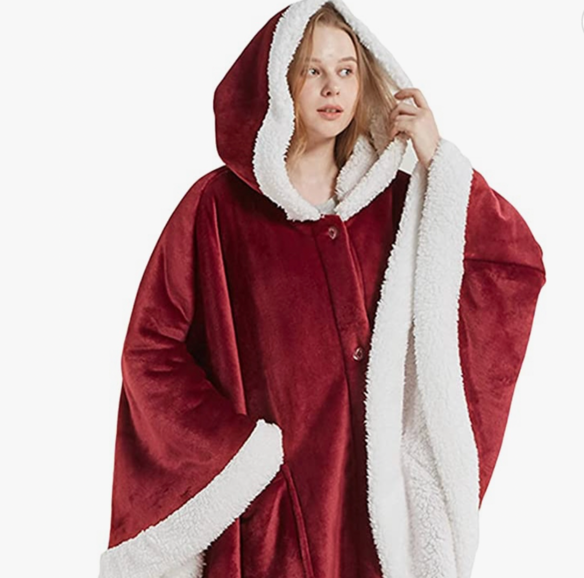 Plush and Sherpa Hooded Cape