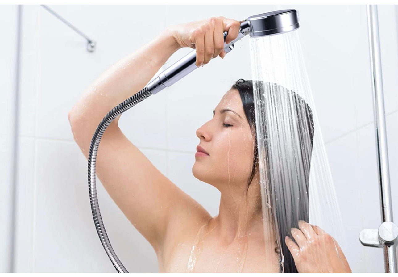 Two for $15 High Pressure Handheld Shower Head with Pause Switch, 3 Spray Modes Shower Head with Filter Hose and Adjustable Bracket,360 Degree Rotating Shower Head
