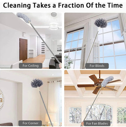 Multi Angle Duster, Bendable Head, Brush Cleans High Ceilings, Lights, Windows, Ceiling Fans | Pack of 2