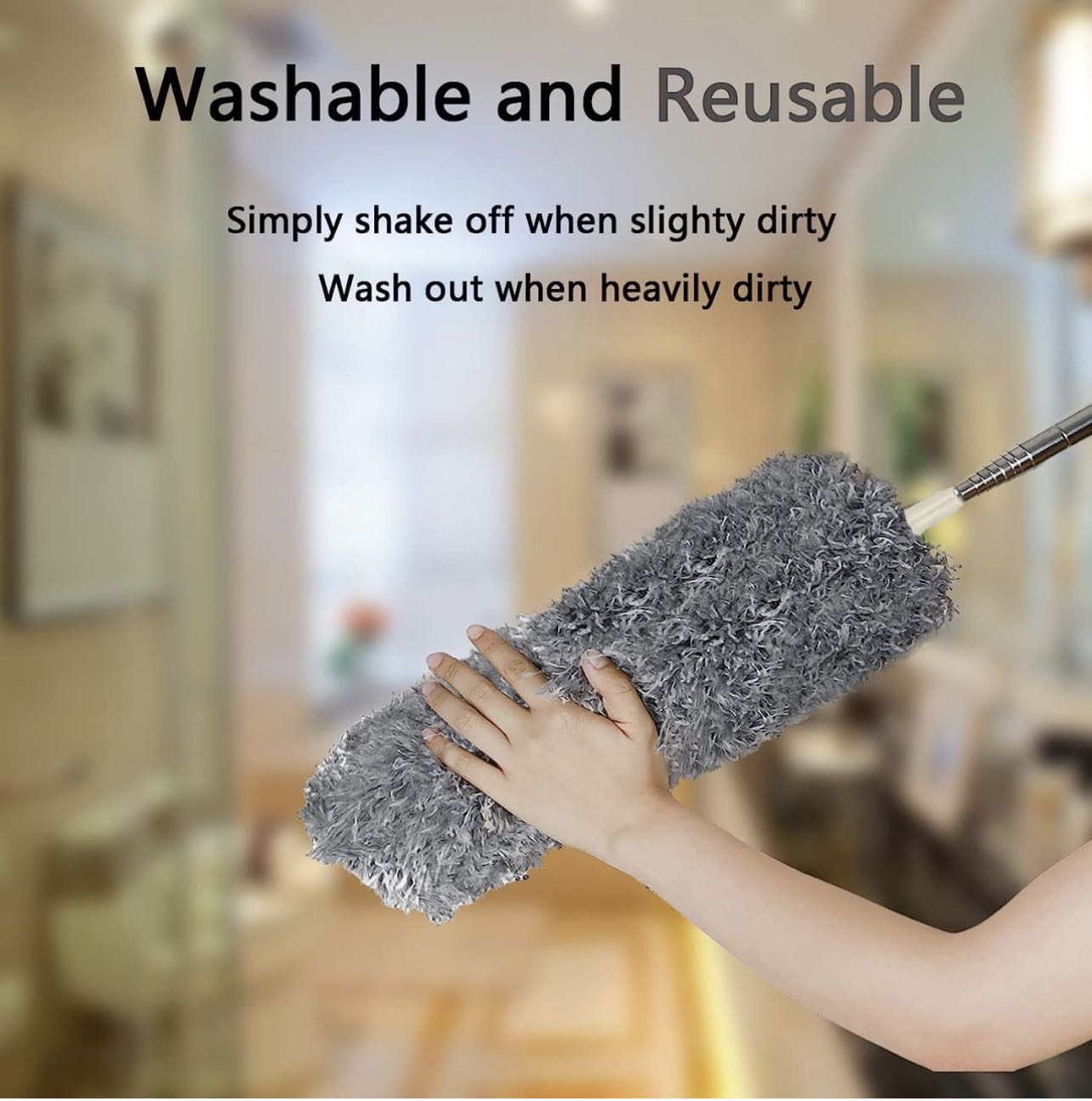 Multi Angle Duster, Bendable Head, Brush Cleans High Ceilings, Lights, Windows, Ceiling Fans | Pack of 2