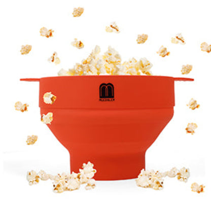 Microwave Popcorn Popper Silicone Popcorn Maker, Collapsible Bowl with Lid BPA Free and Dishwasher Safe