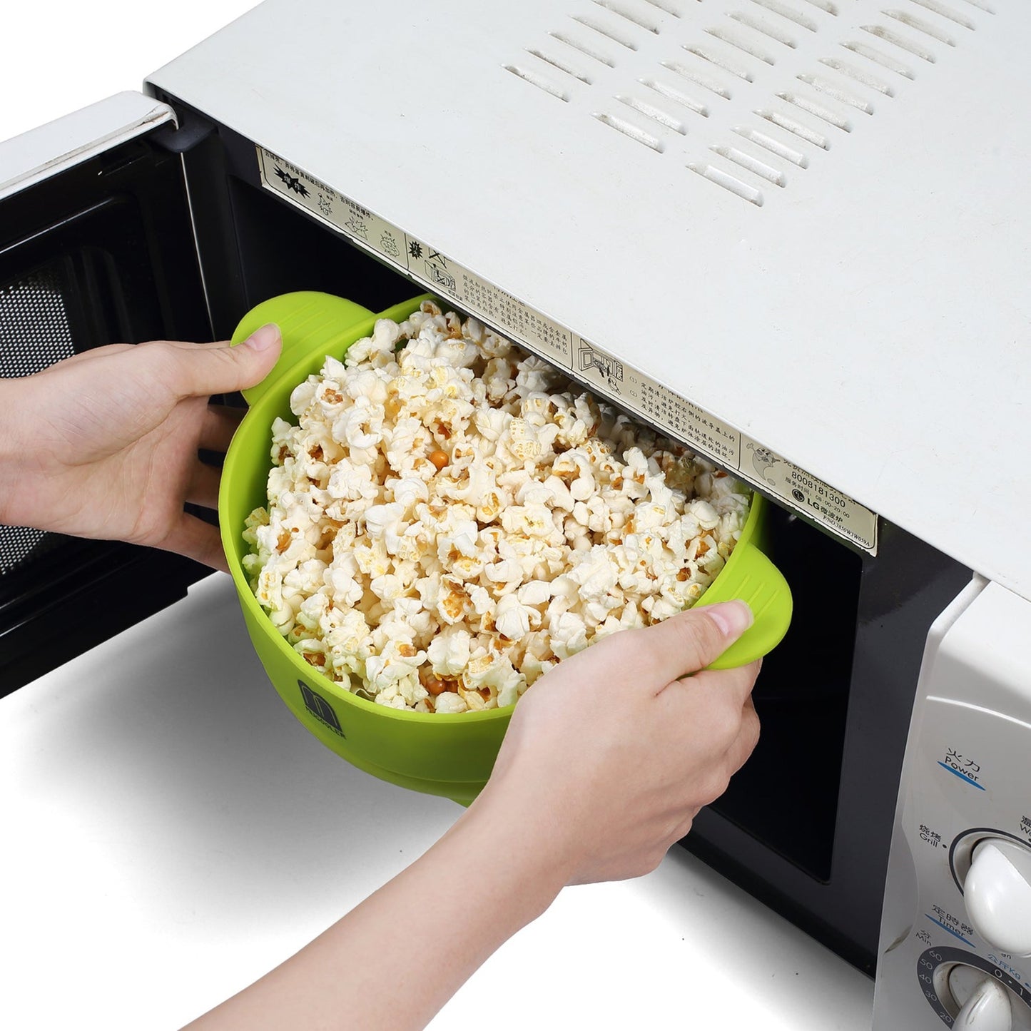 Microwave Popcorn Popper Silicone Popcorn Maker, Collapsible Bowl with Lid BPA Free and Dishwasher Safe