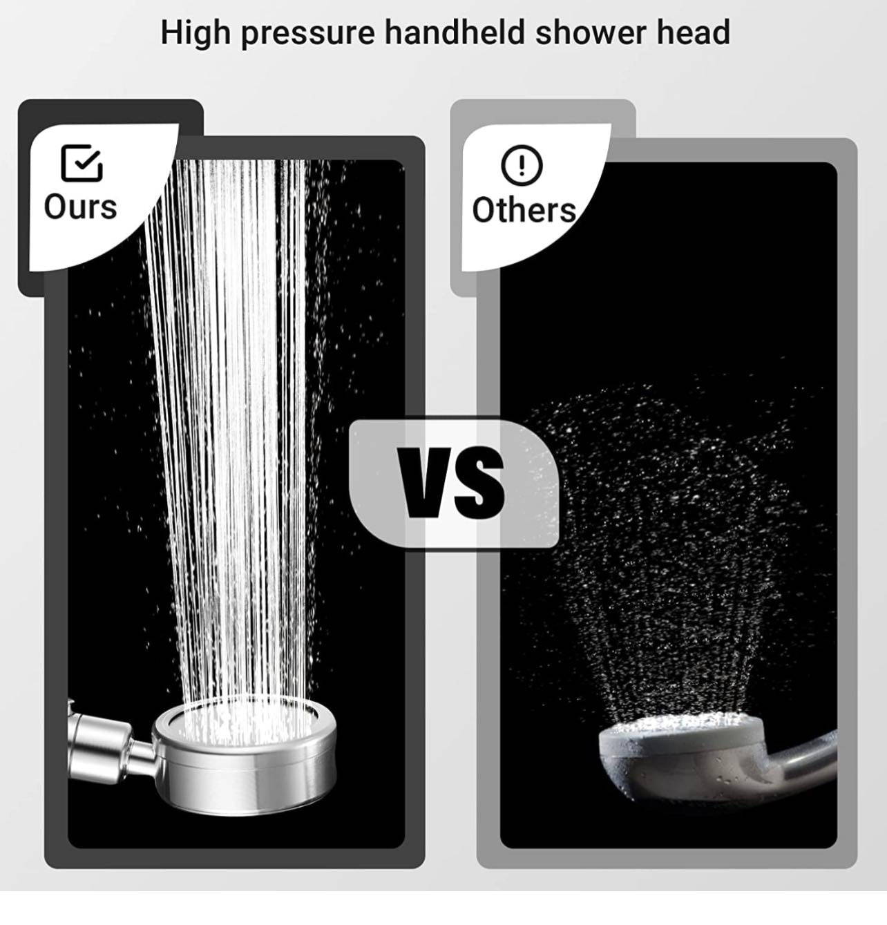 Two for $15 High Pressure Handheld Shower Head with Pause Switch, 3 Spray Modes Shower Head with Filter Hose and Adjustable Bracket，360 Degree Rotating Shower Head